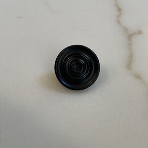 Chanel Black Circular Patterned CC Round Shank Button